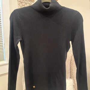 Lauren Ralph Lauren Black Ribbed Turtleneck Sweater